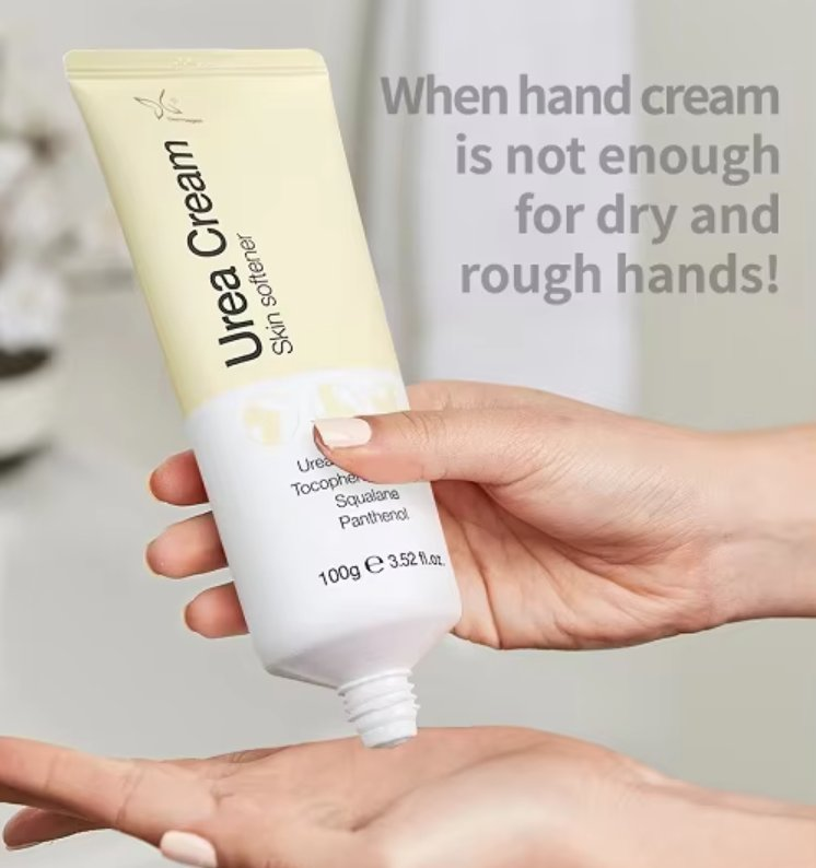 Dermagen Urea Cream applied to dry, rough hands