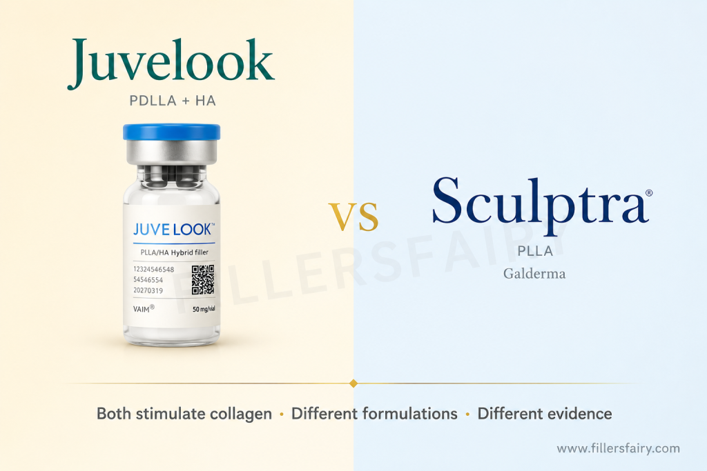 Juvelook vs Sculptra — PDLLA vs PLLA collagen stimulators compared