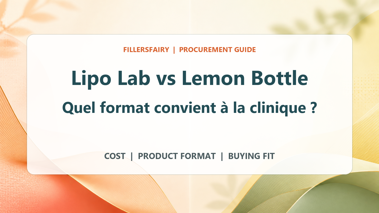 Lipo Lab ou Lemon Bottle : quel format convient à l’achat en clinique ?