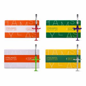 HYALMASS Soft, Mild, Hard and Dense 1.1ml dermal filler boxes