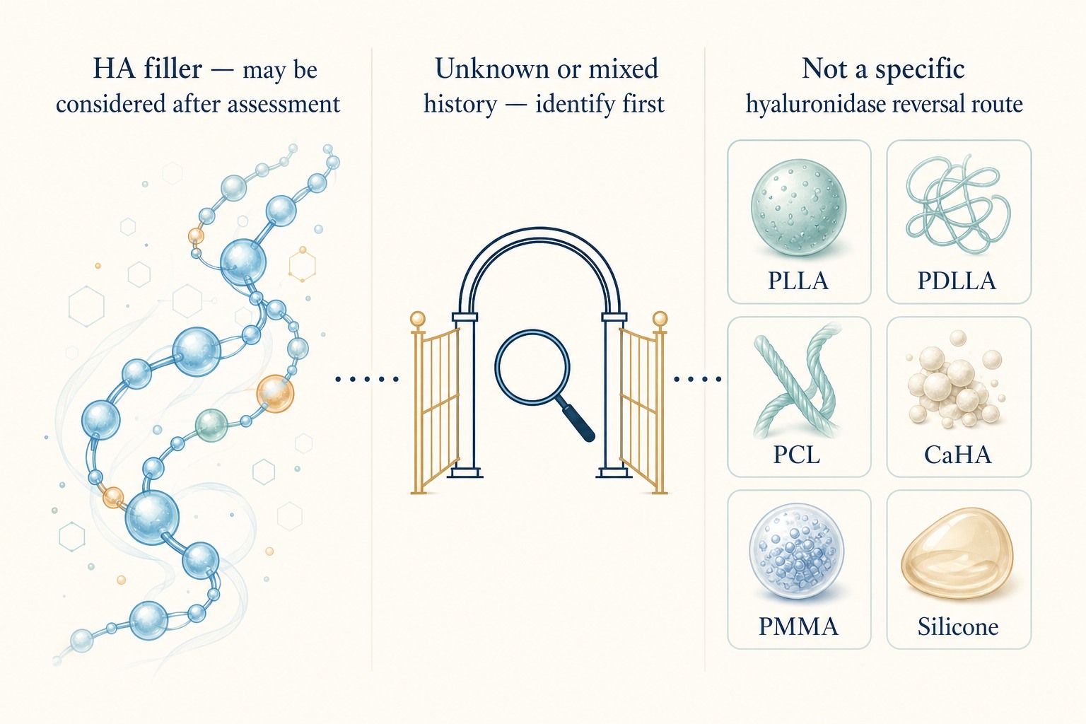 Hyaluronidase compatibility map for HA filler and non-HA filler materials