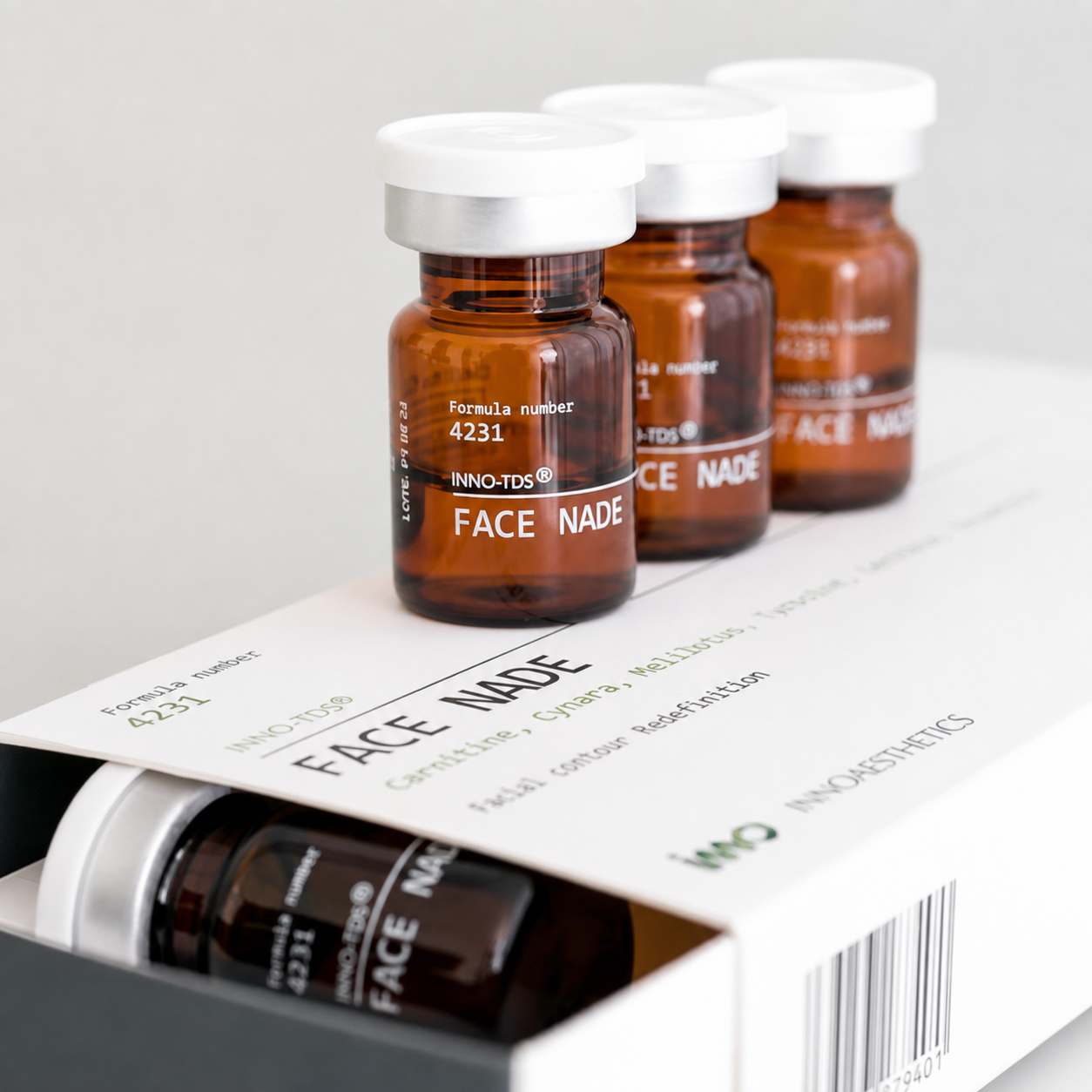 INNO-TDS Face Nade Formula 4231 box and vial presentation