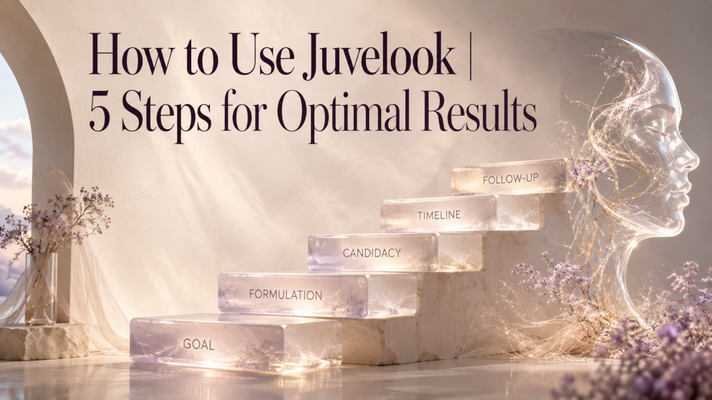 Five-step Juvelook planning path from treatment goal to professional follow-up