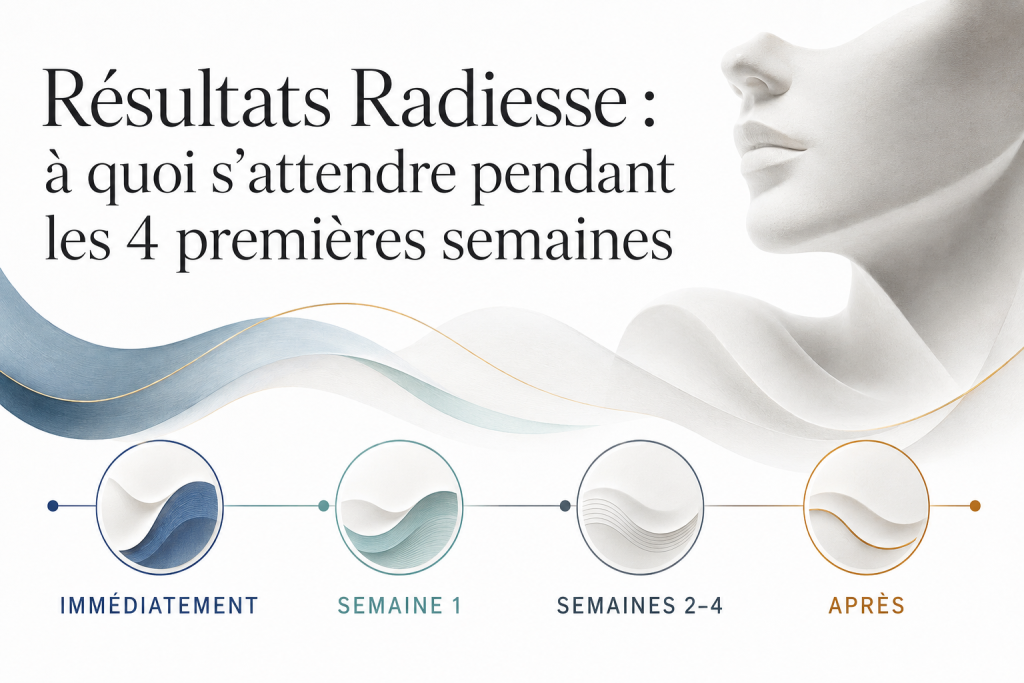 Chronologie éditoriale des résultats Radiesse jusqu'au contrôle à quatre semaines
