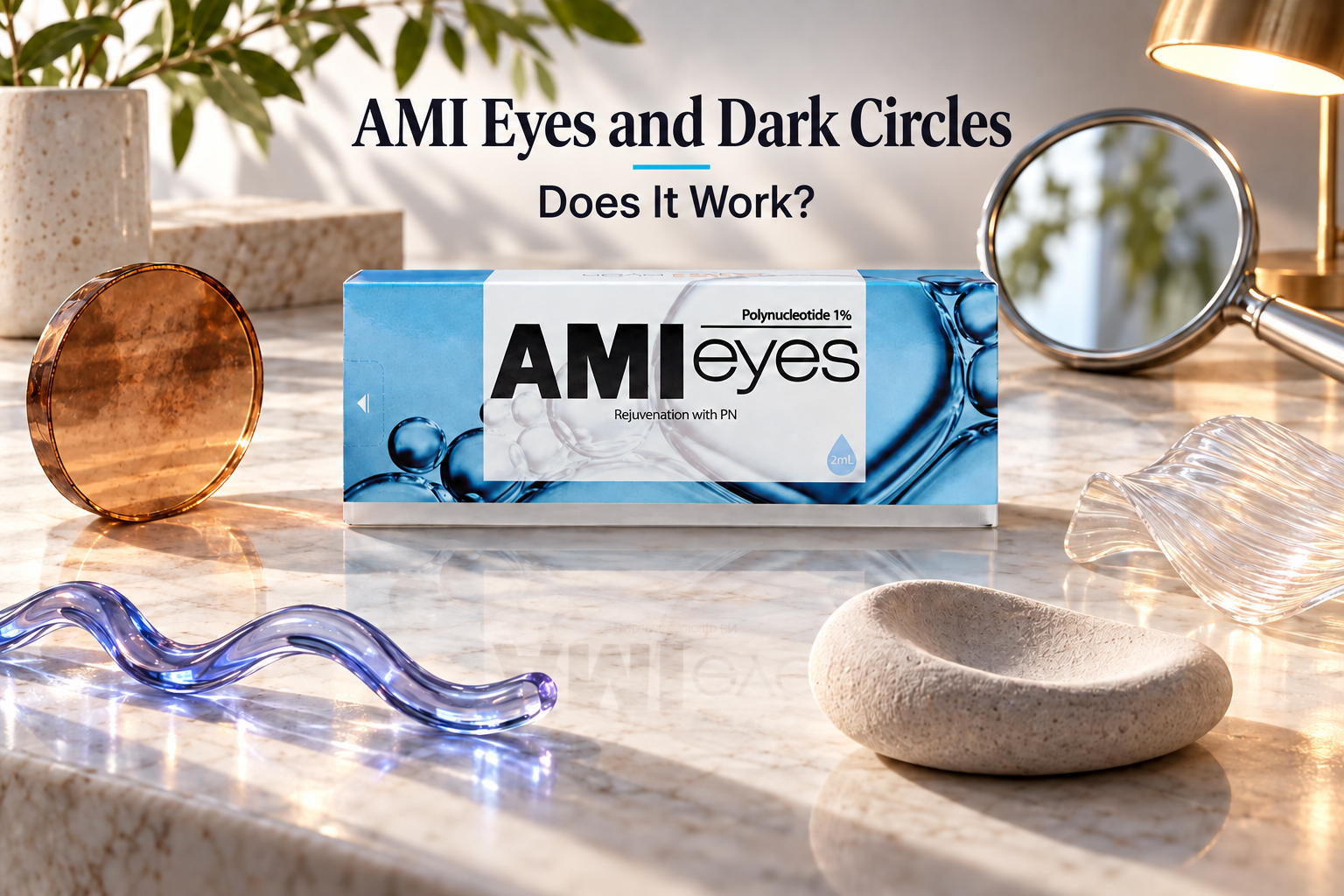 AMI Eyes and Dark Circles, Does It Work, shown with verified product packaging and four cause-first assessment cues