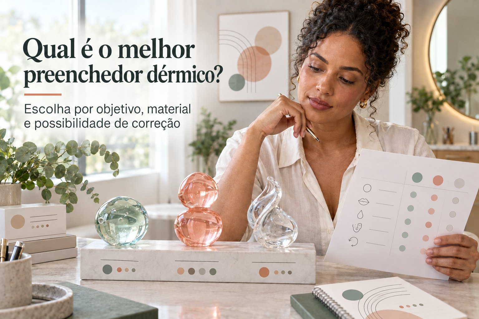 Guia visual para escolher o melhor preenchedor dérmico por objetivo, material e possibilidade de correção