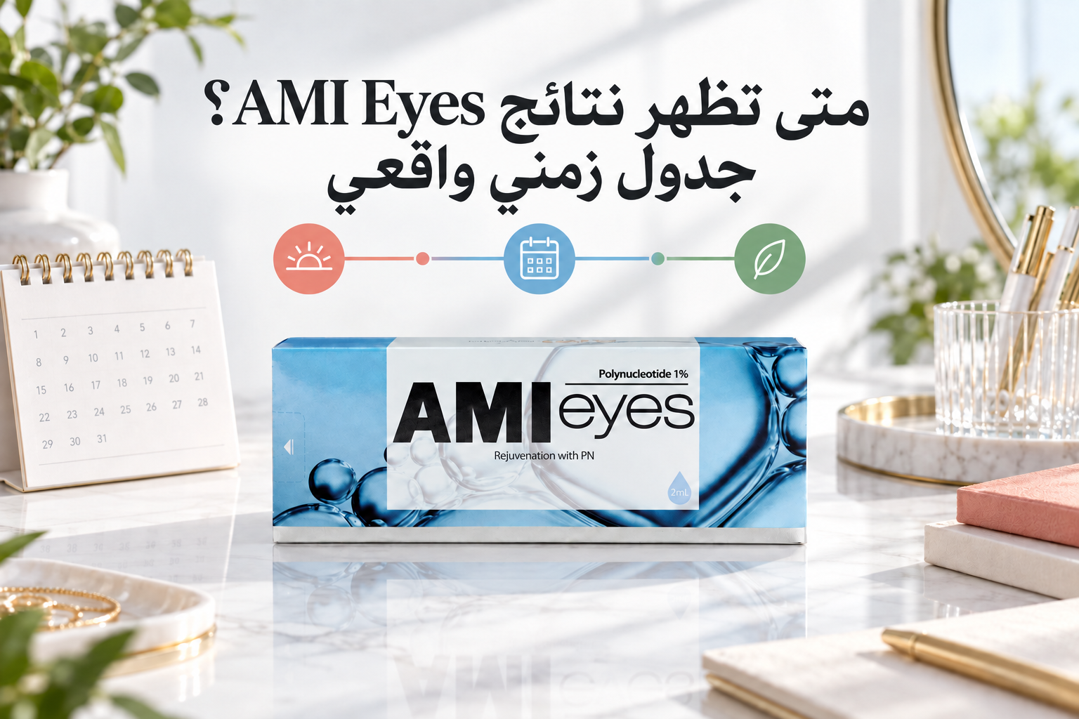 متى تظهر نتائج AMI Eyes؟ جدول زمني واقعي مع عبوة AMI Eyes الأصلية