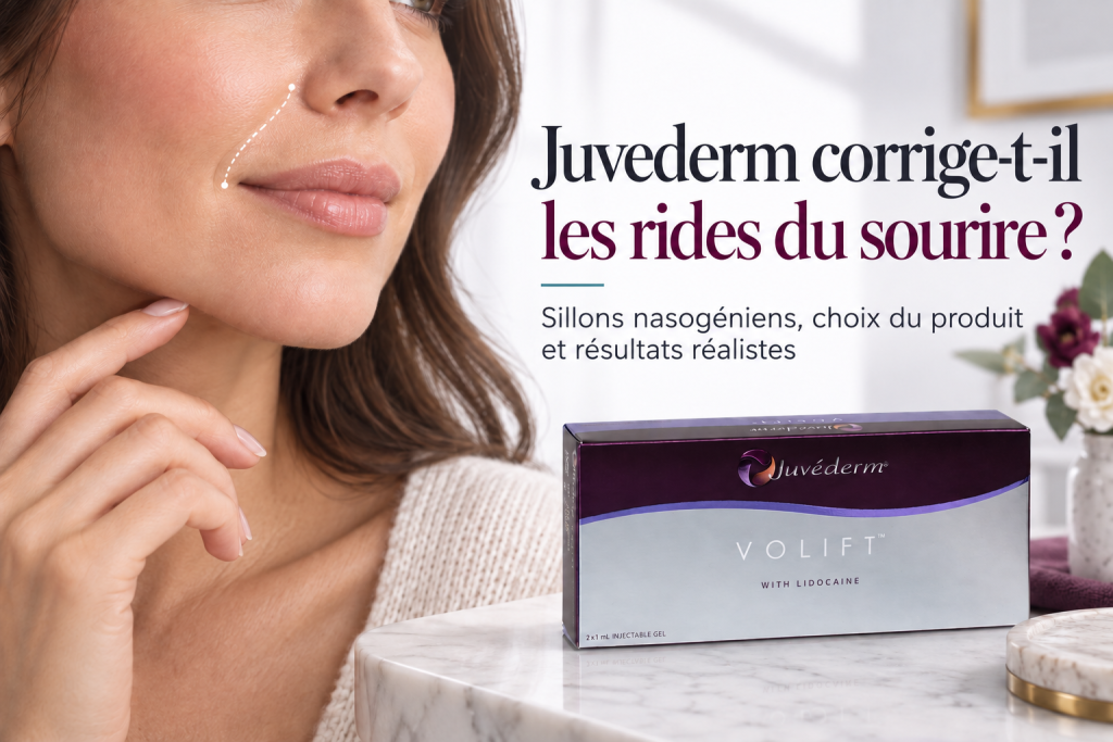 Juvederm corrige-t-il les rides du sourire avec le véritable emballage Juvederm VOLIFT et la zone du sillon nasogénien