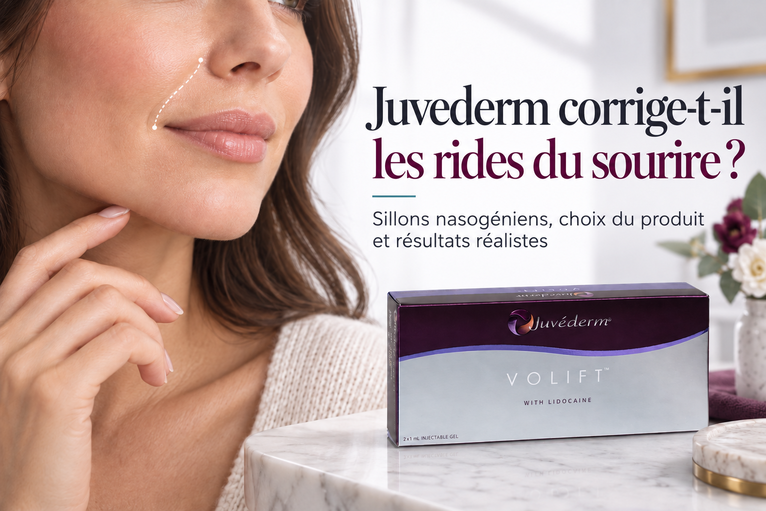 Juvederm corrige-t-il les rides du sourire avec le véritable emballage Juvederm VOLIFT et la zone du sillon nasogénien