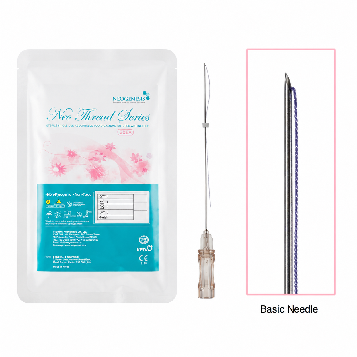 Neogenesis PDO Twin Multi Thread 20ea pouch with basic needle and twisted double filament Neogenesis PDO Twin Multi Thread 20ea pouch with basic needle and twisted double filament