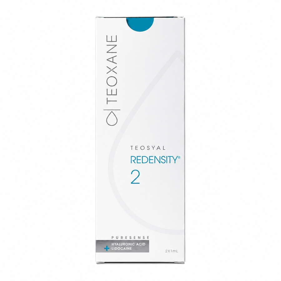 Teosyal PureSense Redensity 2 Lidocaine 2 × 1 mL main product image Teosyal PureSense Redensity 2 hyaluronic acid filler with lidocaine 2 × 1 mL box